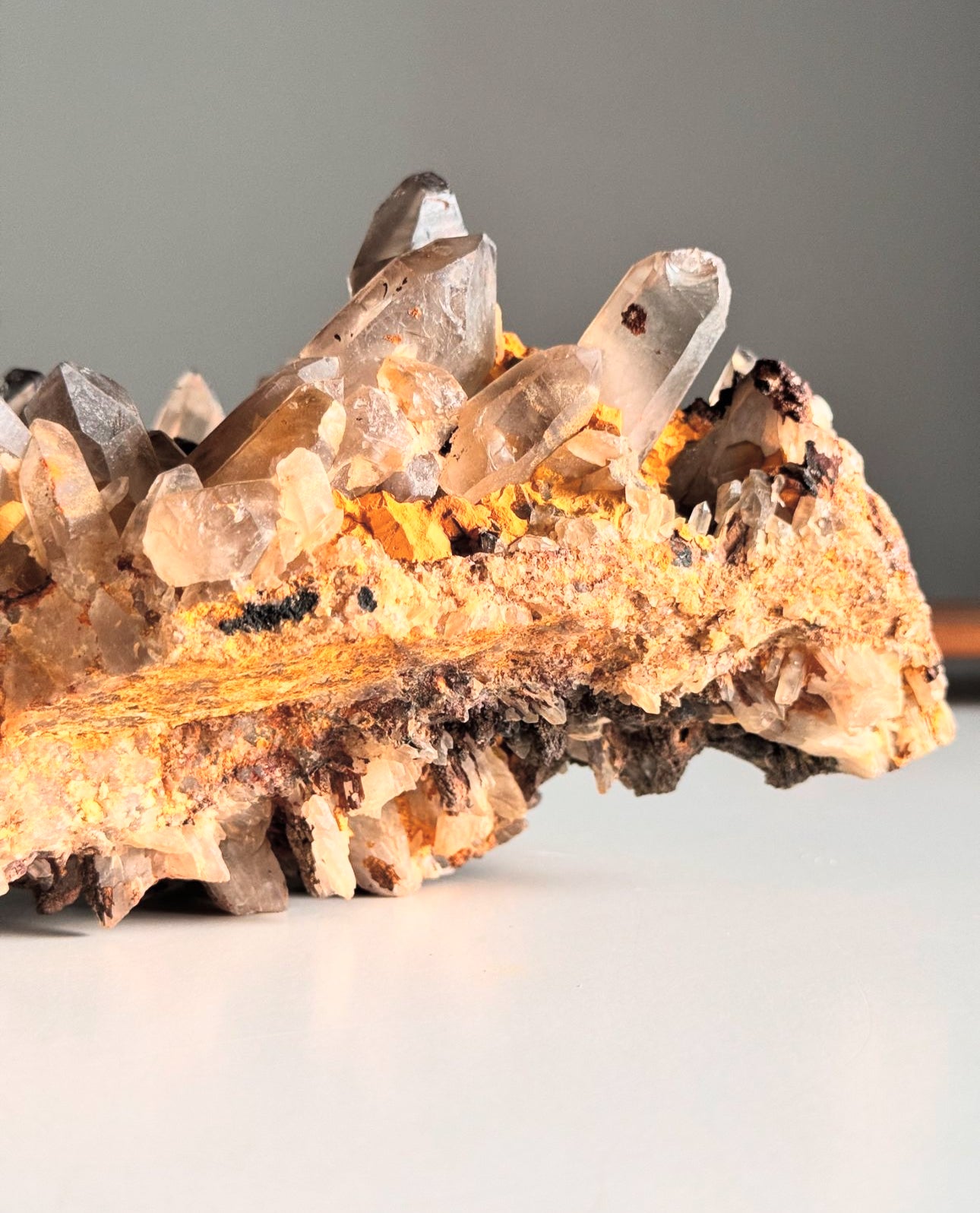 Hematite on Quartz Cluster