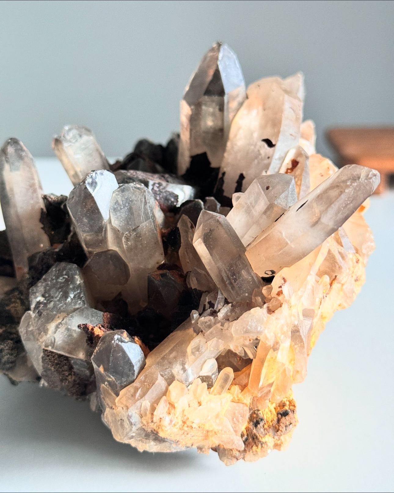 Hematite on Quartz Cluster