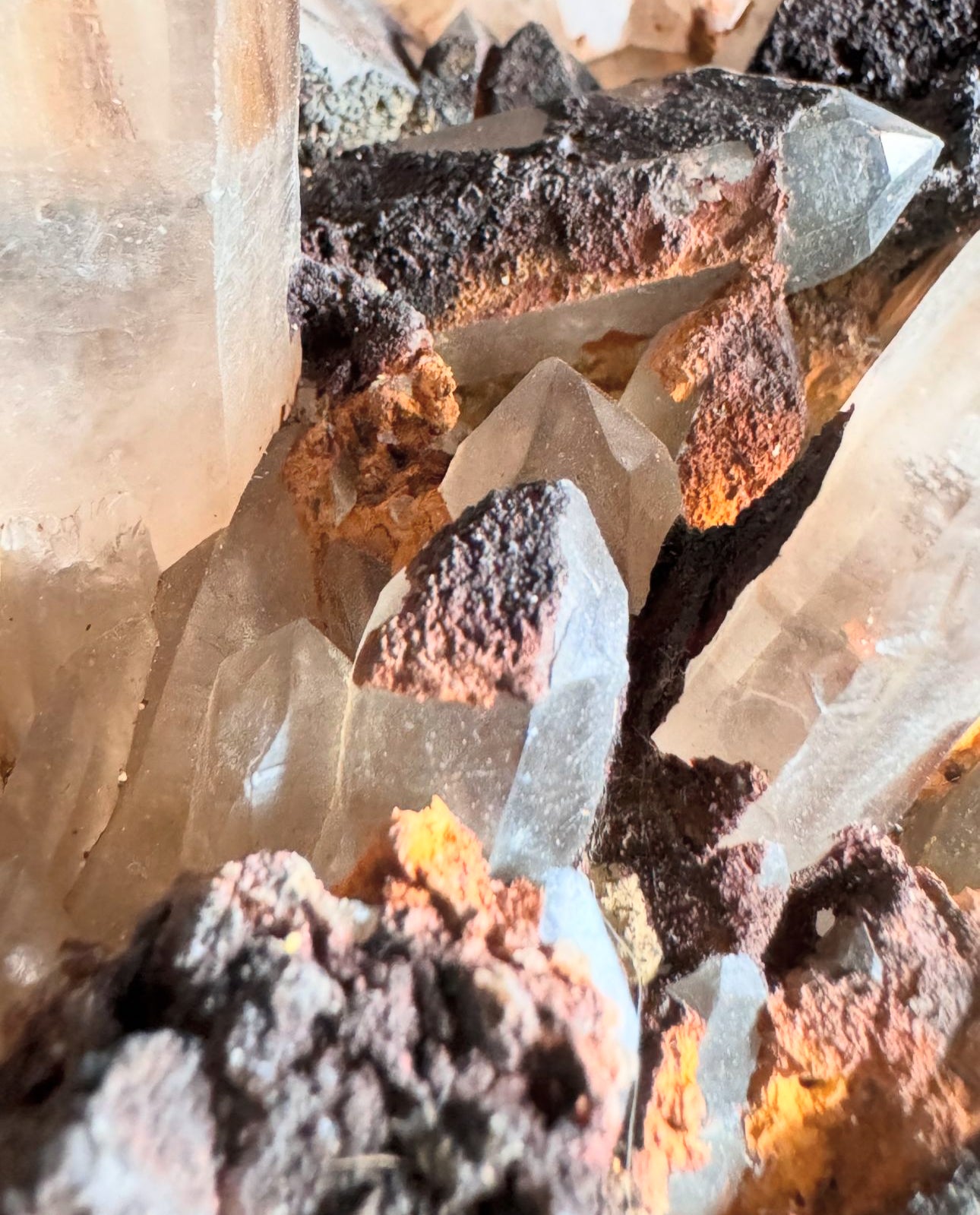 Hematite on Quartz Cluster