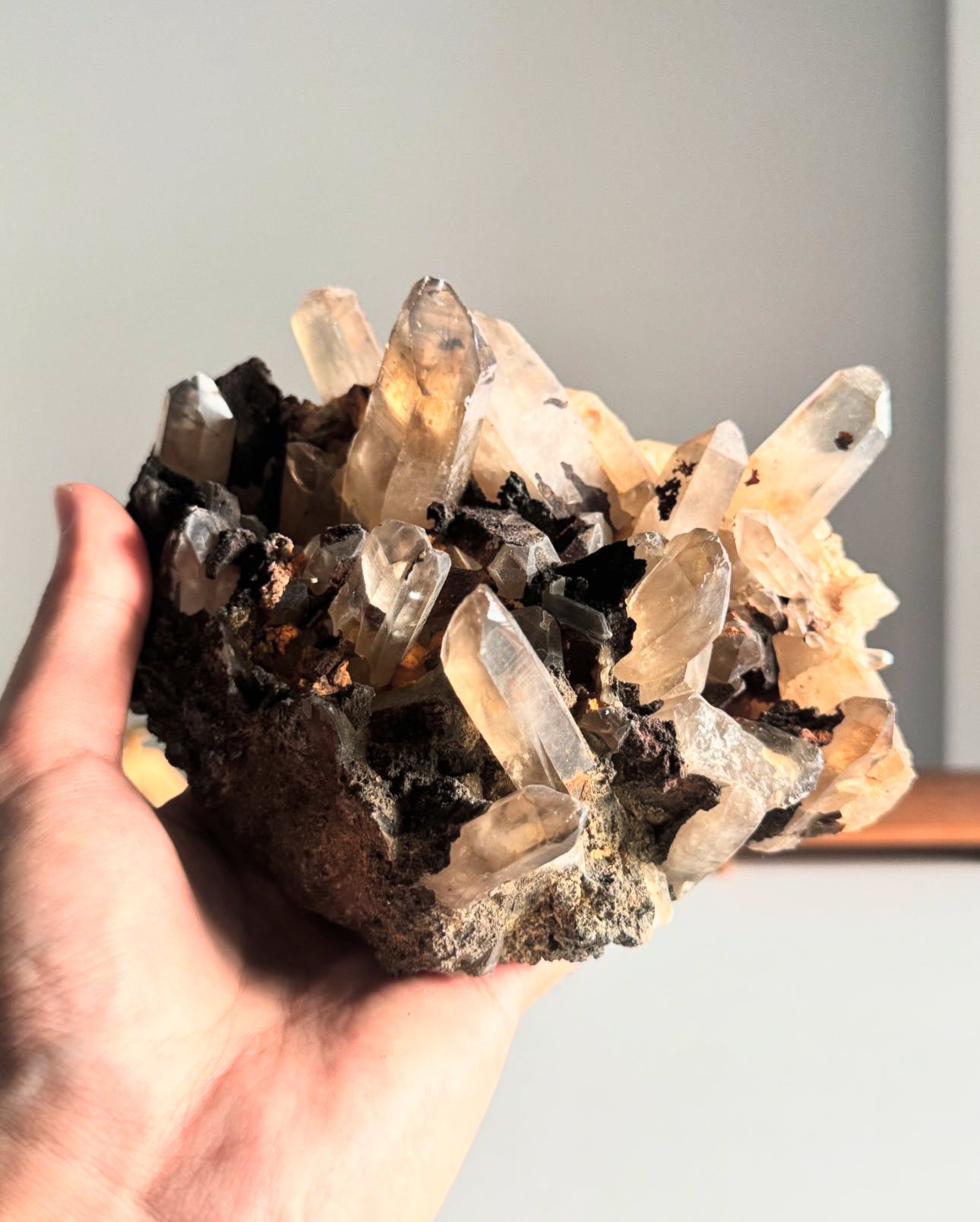 Hematite on Quartz Cluster