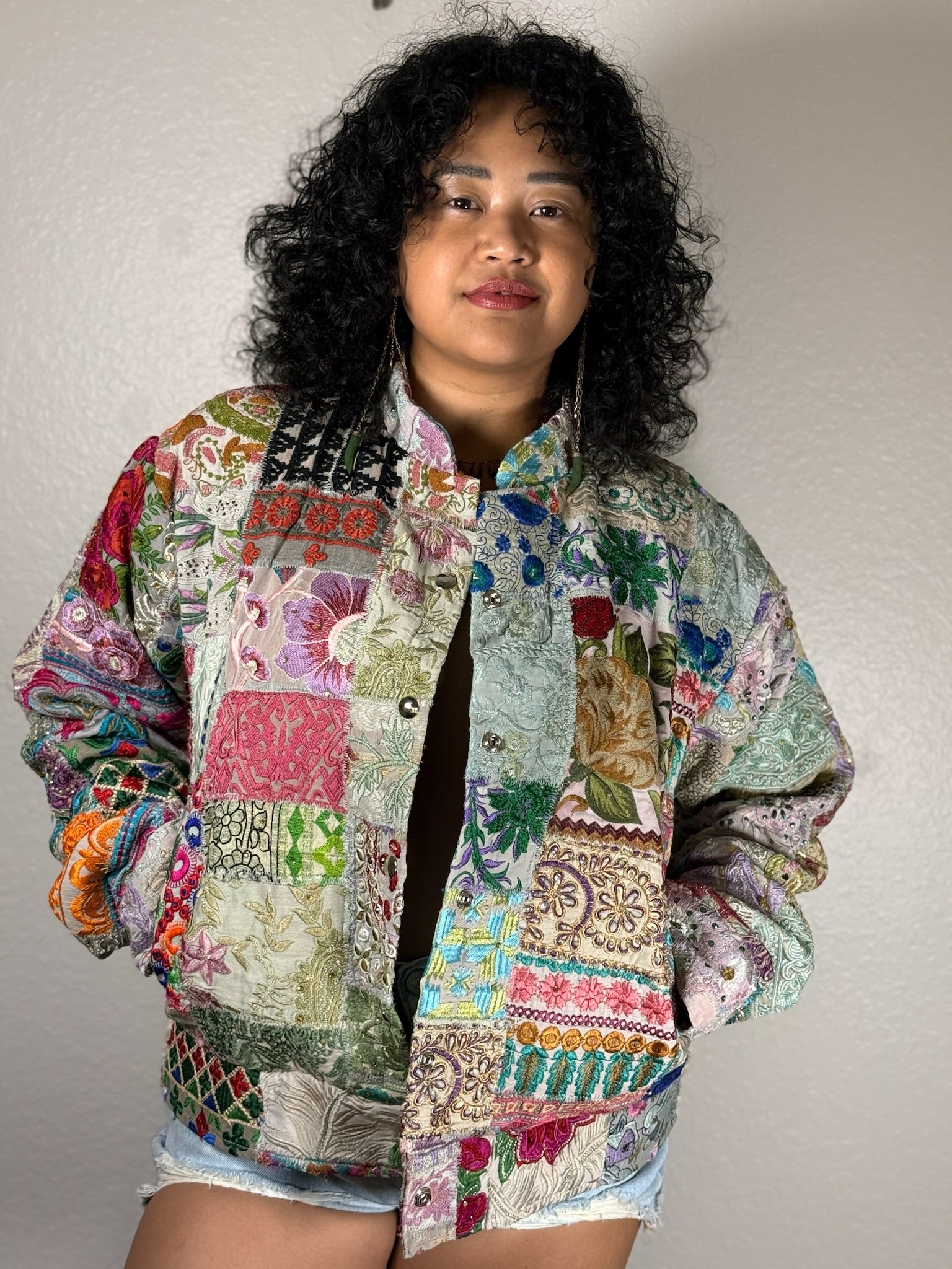 Jessie Patchwork Bomber Jacket