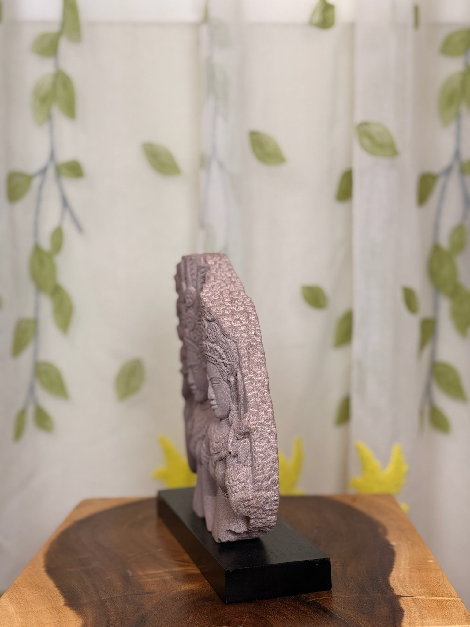Fragment of Two Devatas of Angkor in Sandstone