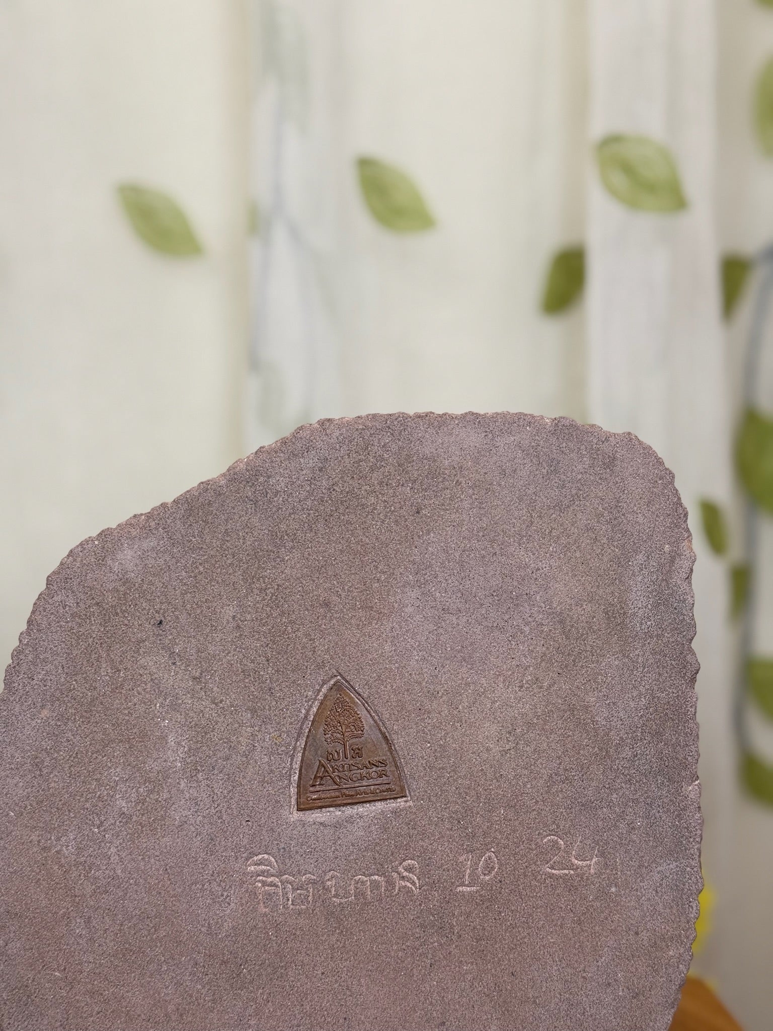 Fragment of Two Devatas of Angkor in Sandstone