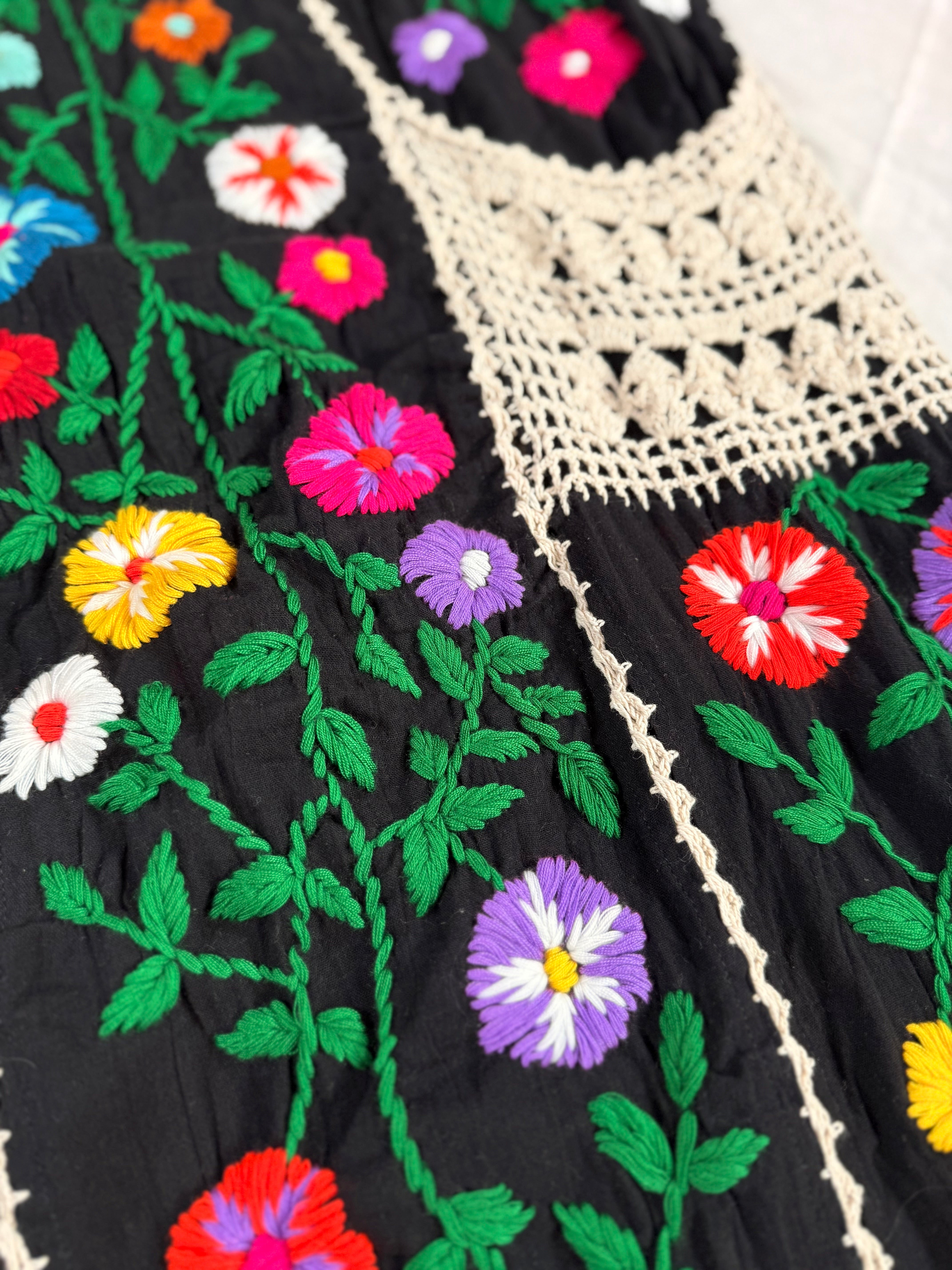 Tania Embroidered Crochet Kaftan