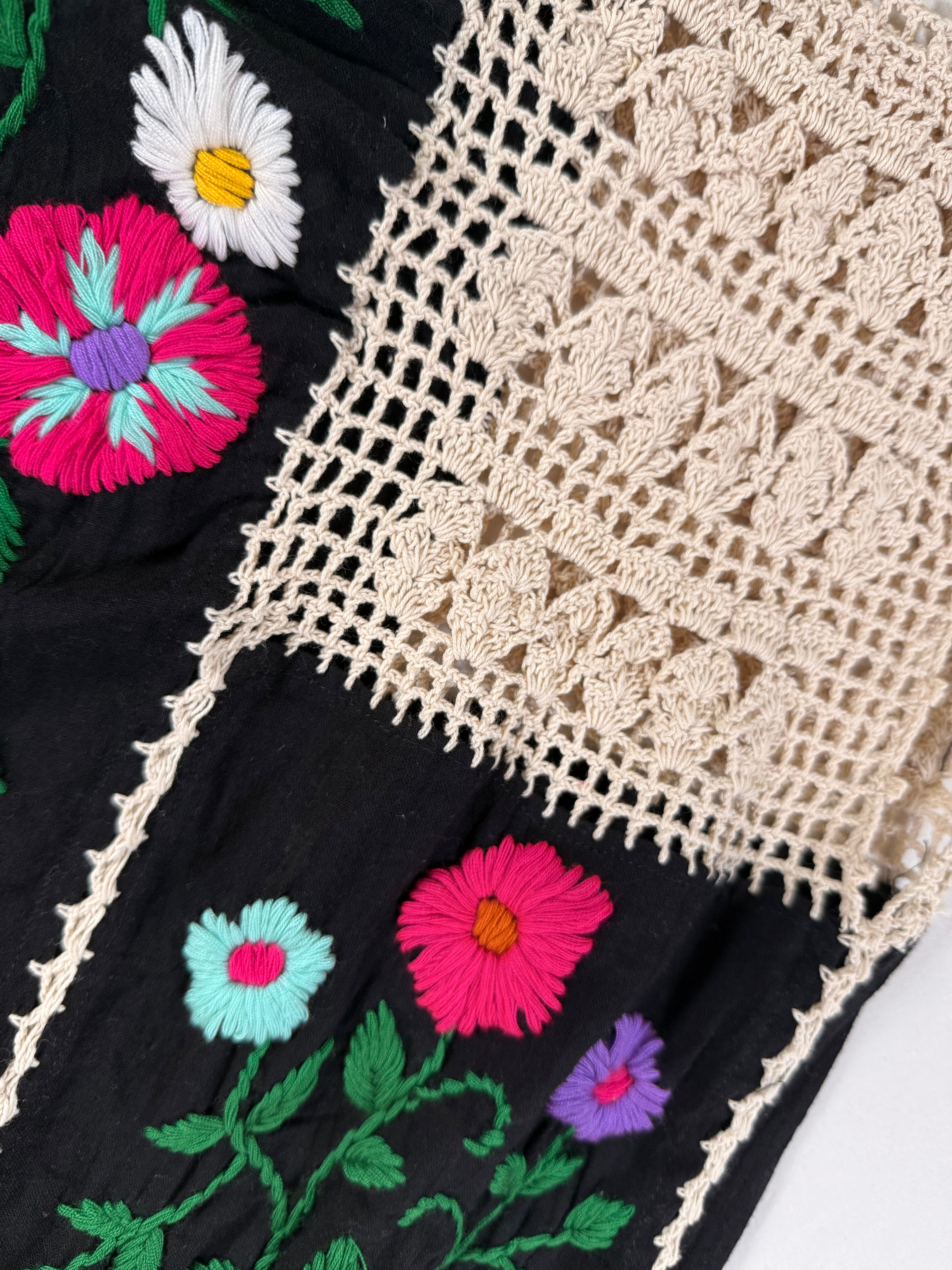 Tania Embroidered Crochet Kaftan