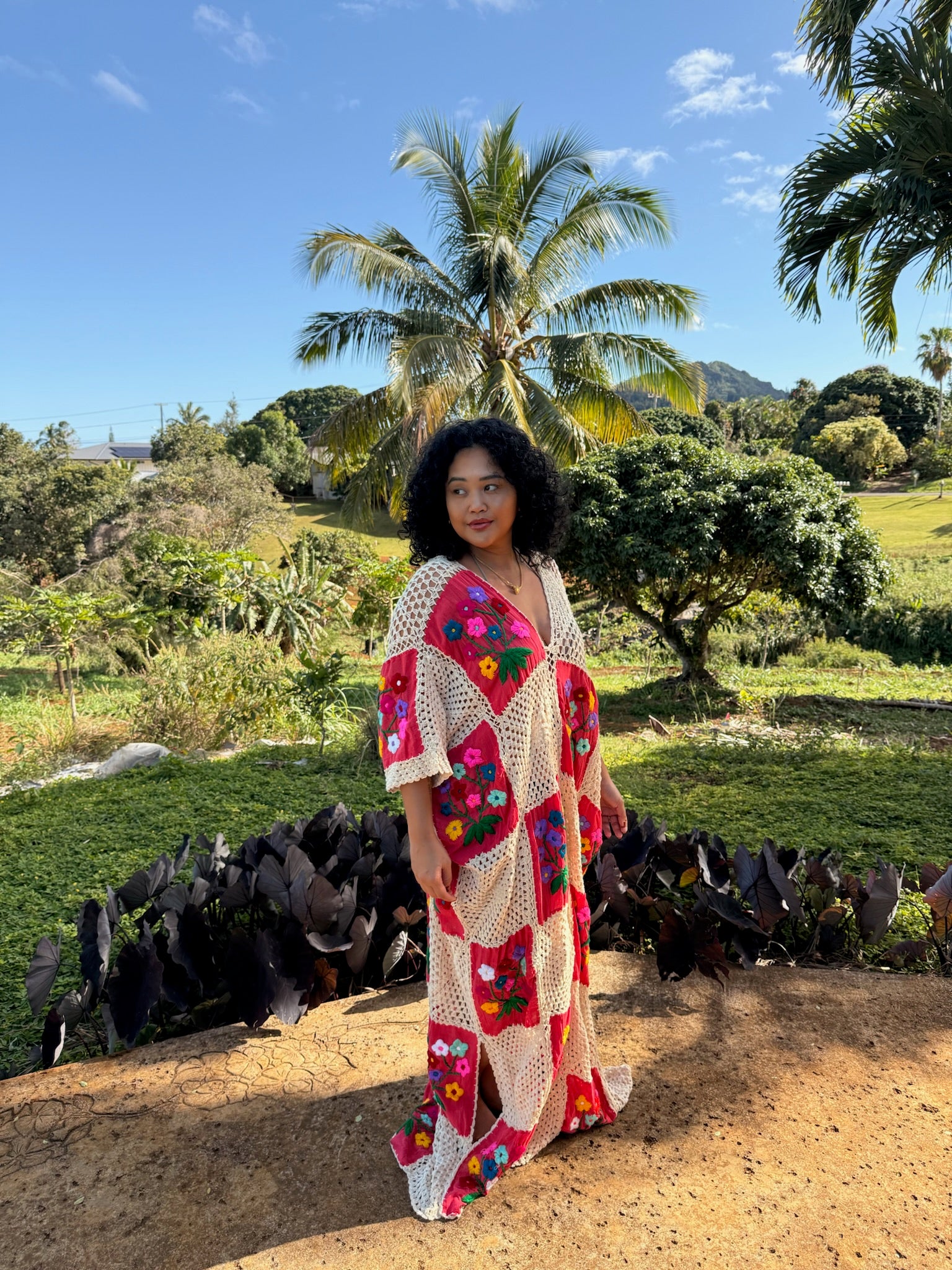 Daisy Crochet Maxi Kaftan