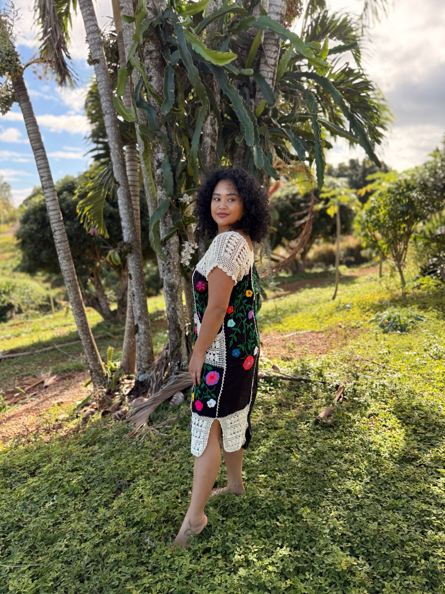 Tania Embroidered Crochet Kaftan