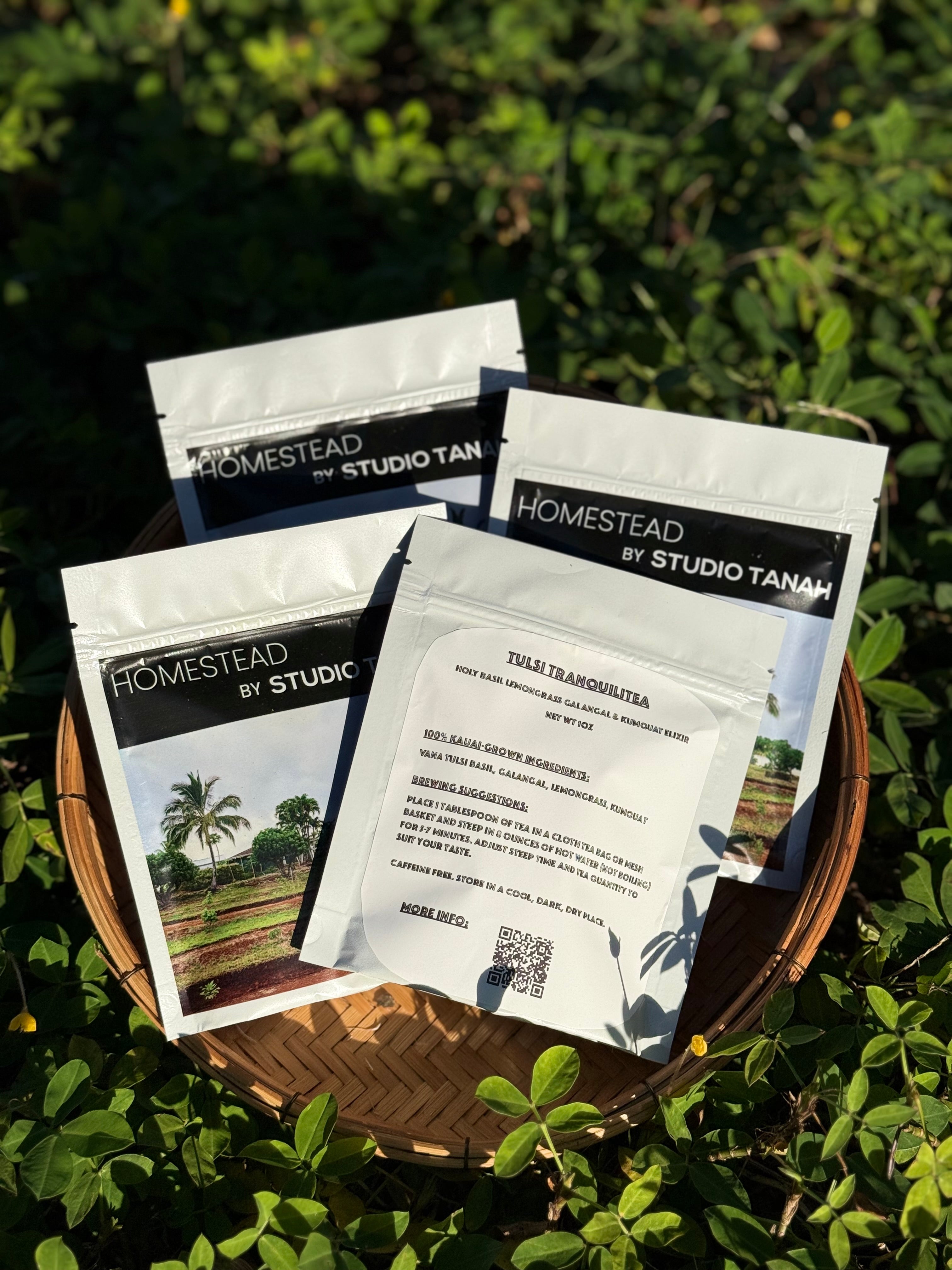 Tulsi Tranquilitea: Holy Basil Lemongrass Galangal & Kumquat Elixir