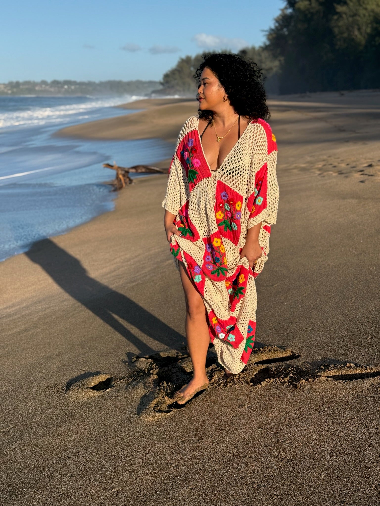 Daisy Crochet Maxi Kaftan