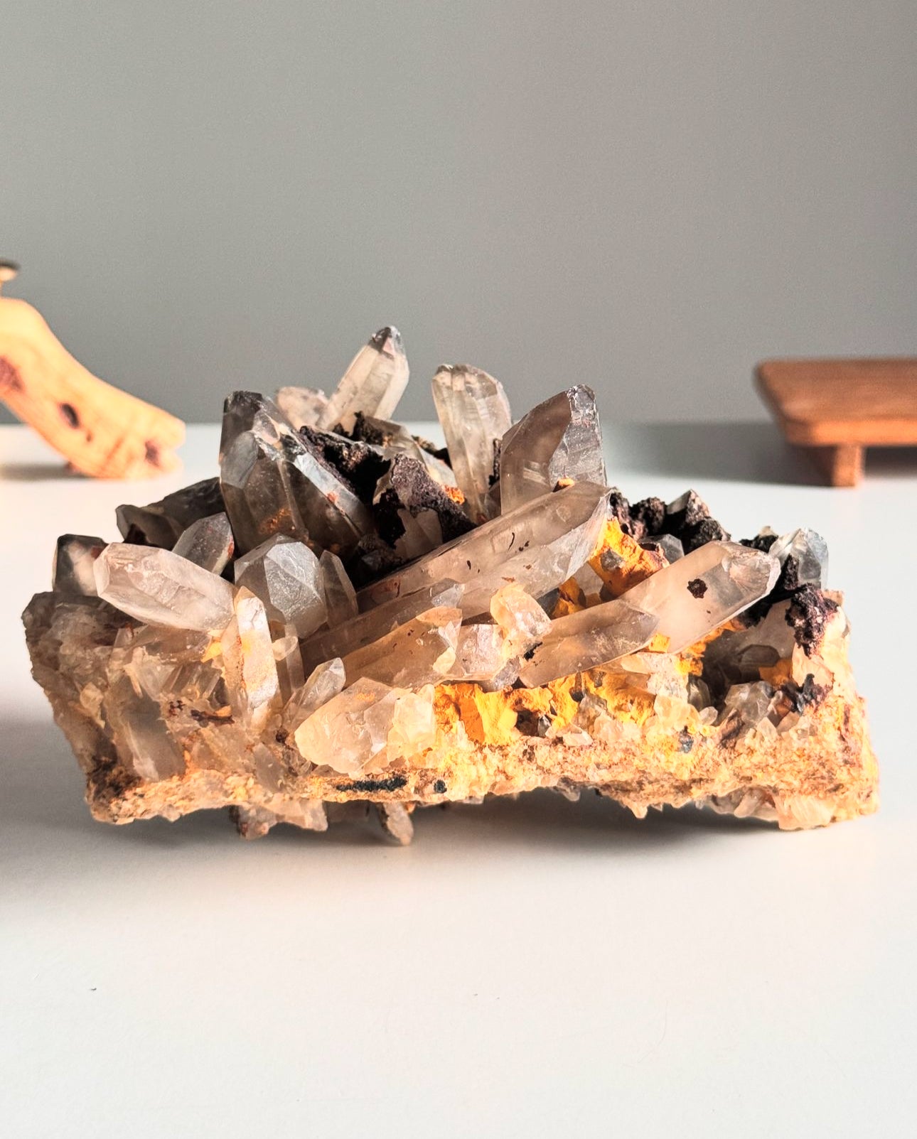 Hematite on Quartz Cluster