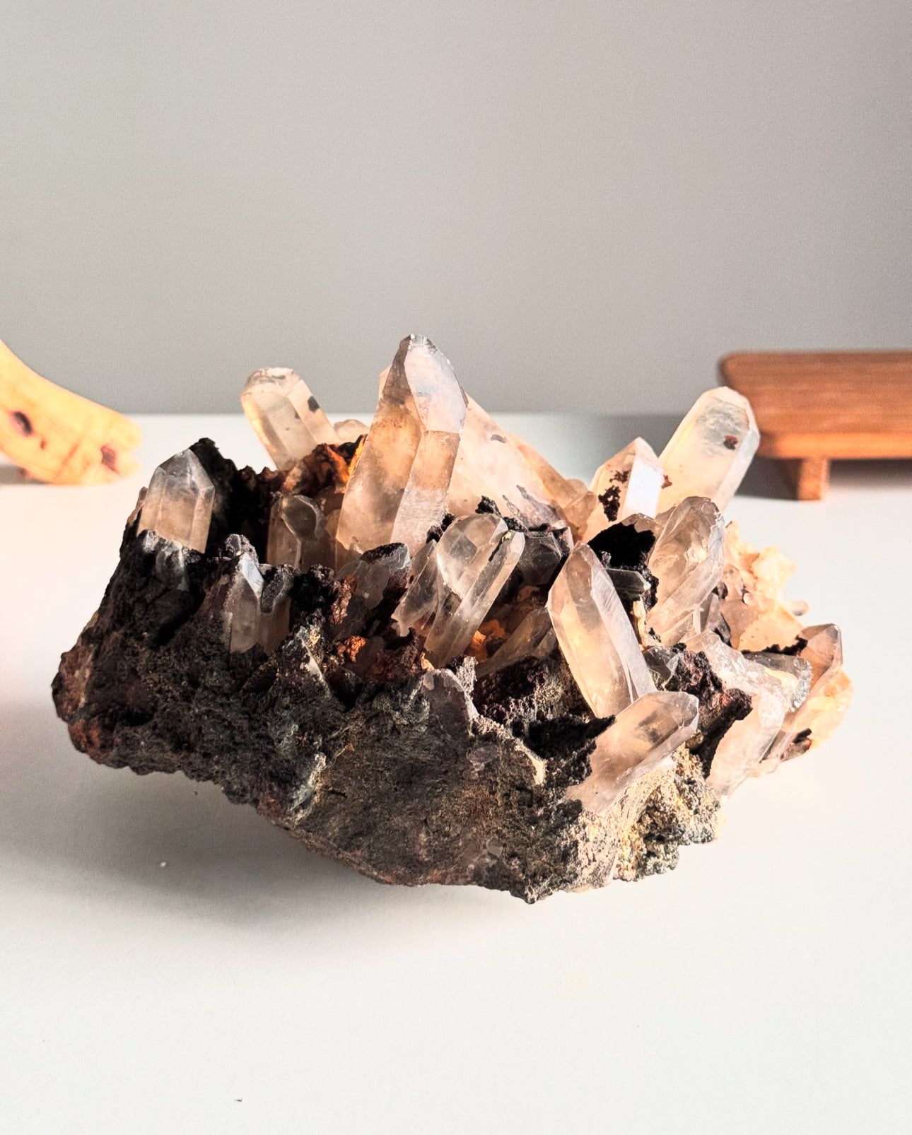 Hematite on Quartz Cluster