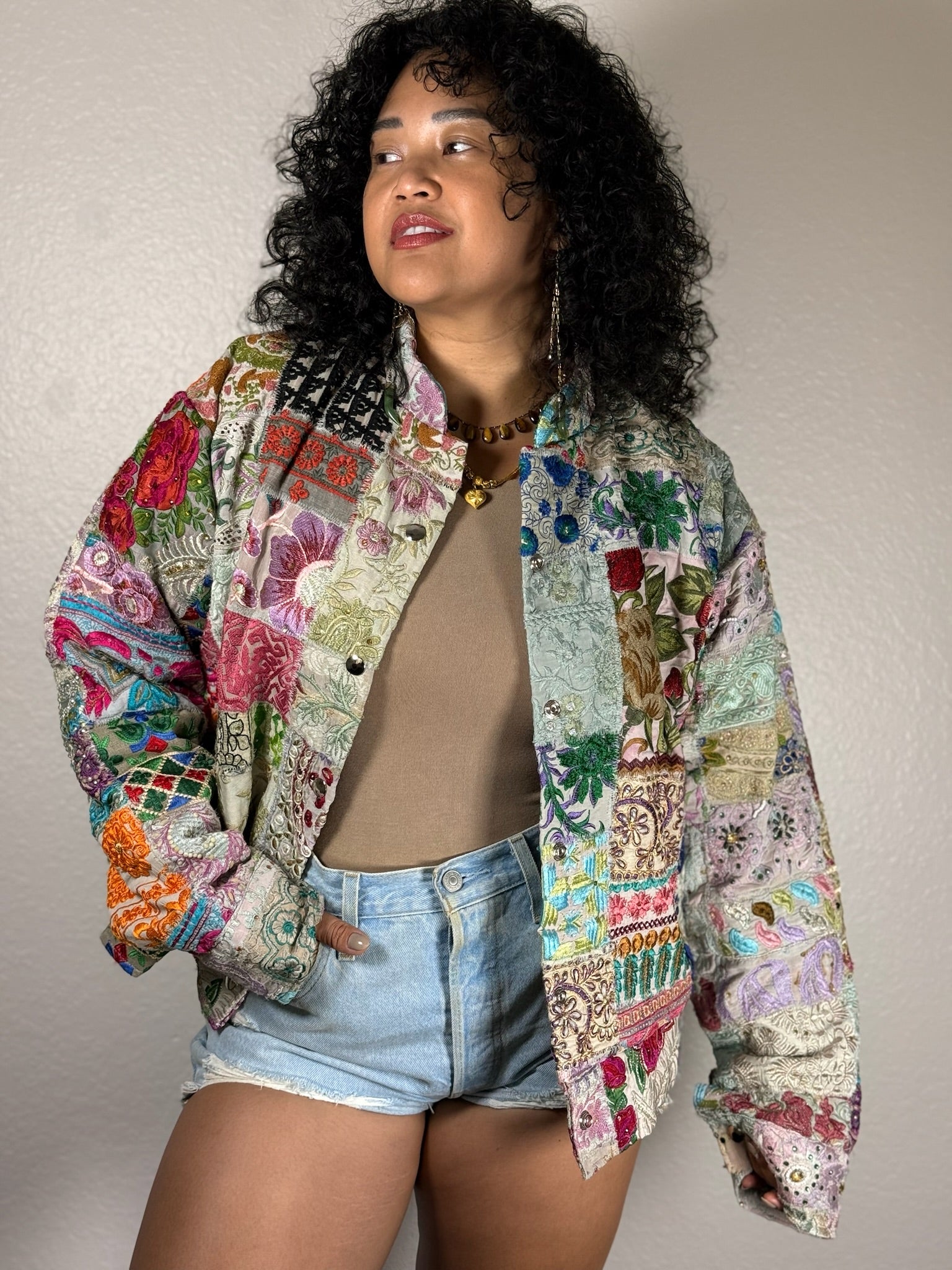 Jessie Patchwork Bomber Jacket