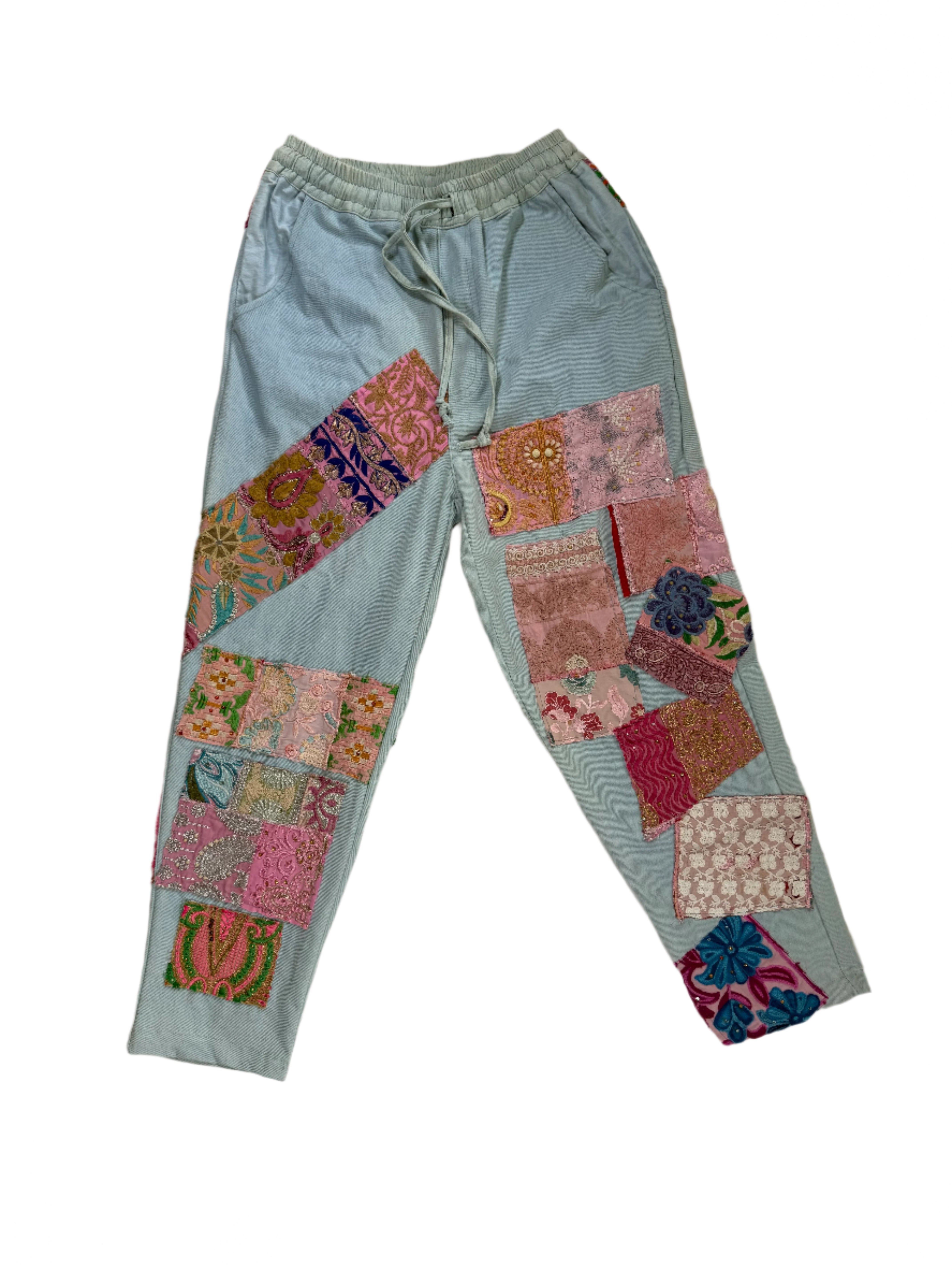 Kass Embroidered Patchwork Sweatpants