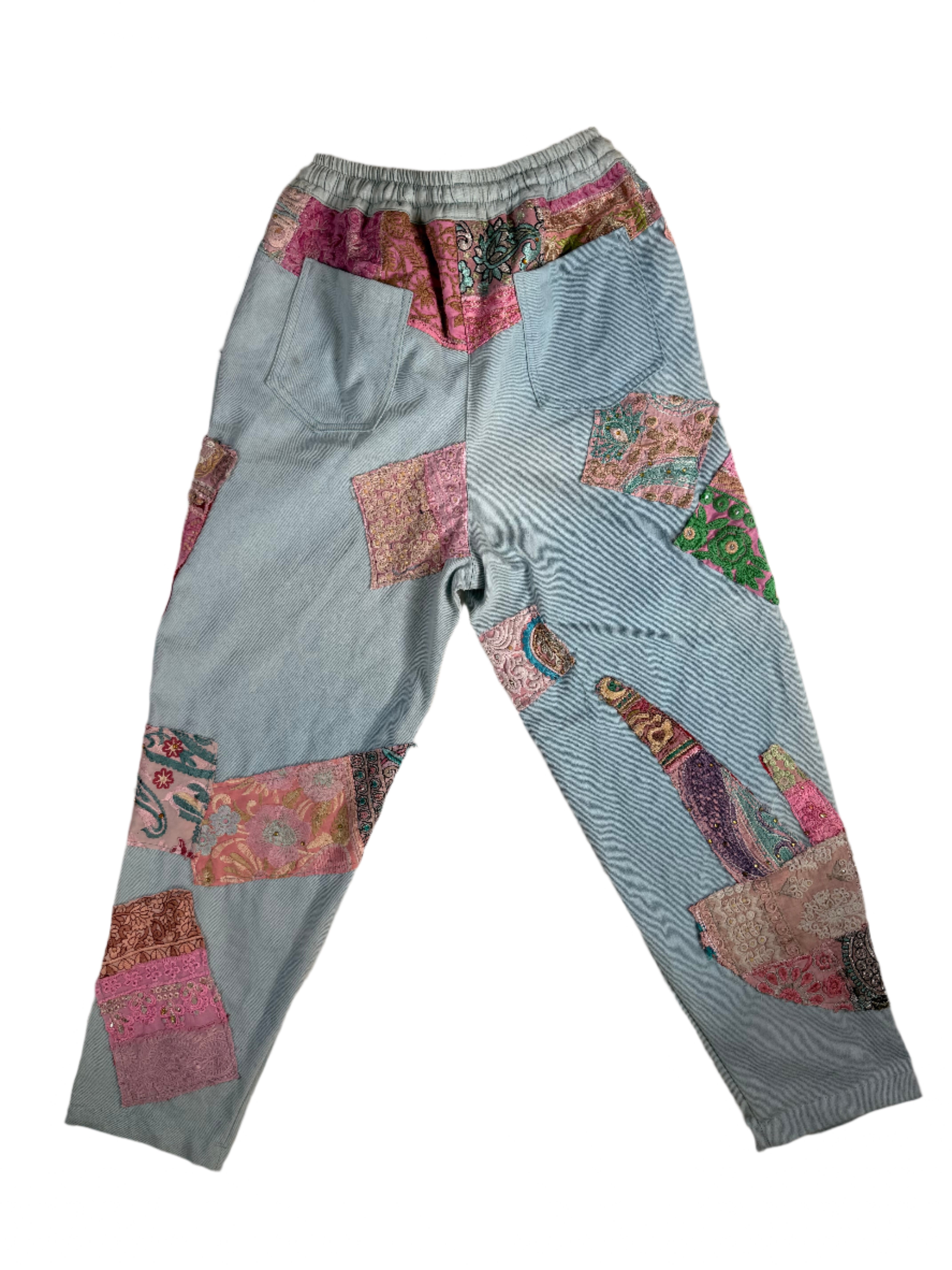 Kass Embroidered Patchwork Sweatpants