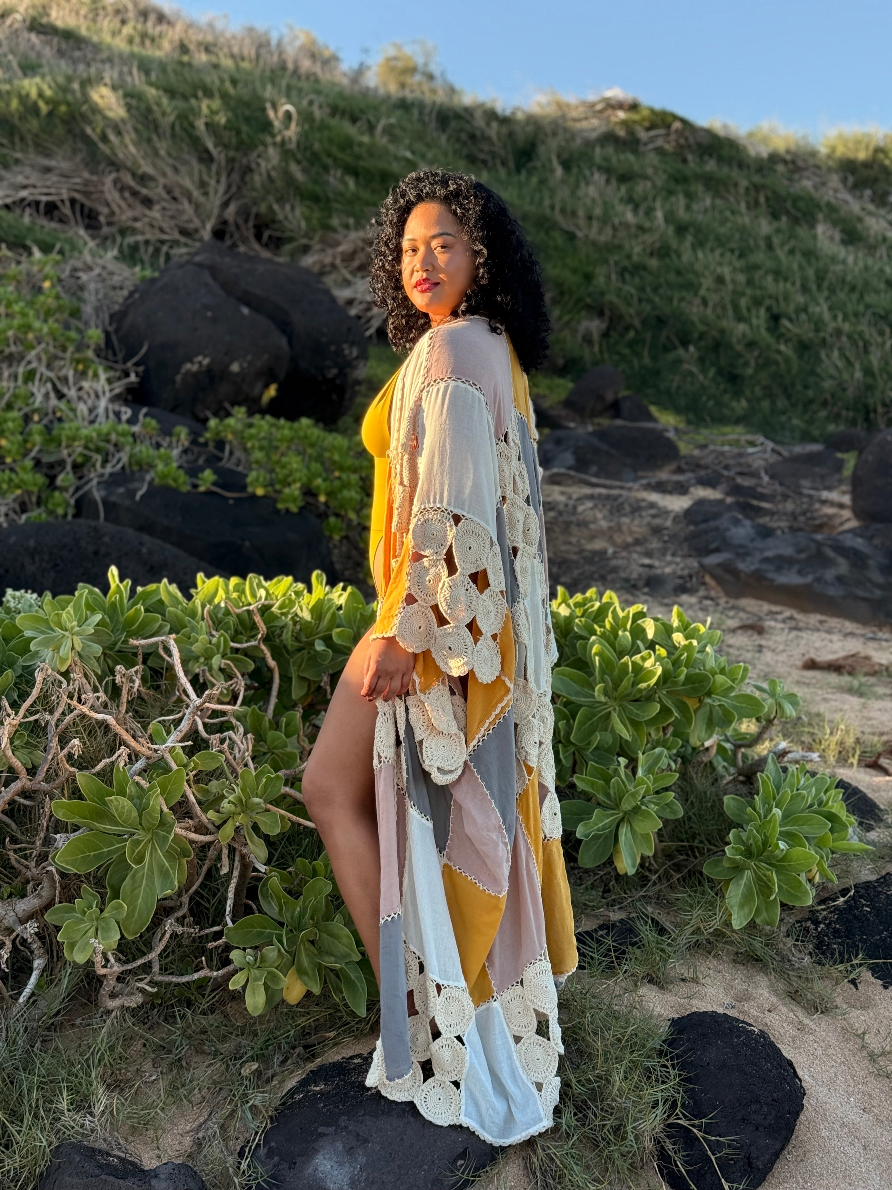 Koh Chang Crochet Kimono Duster